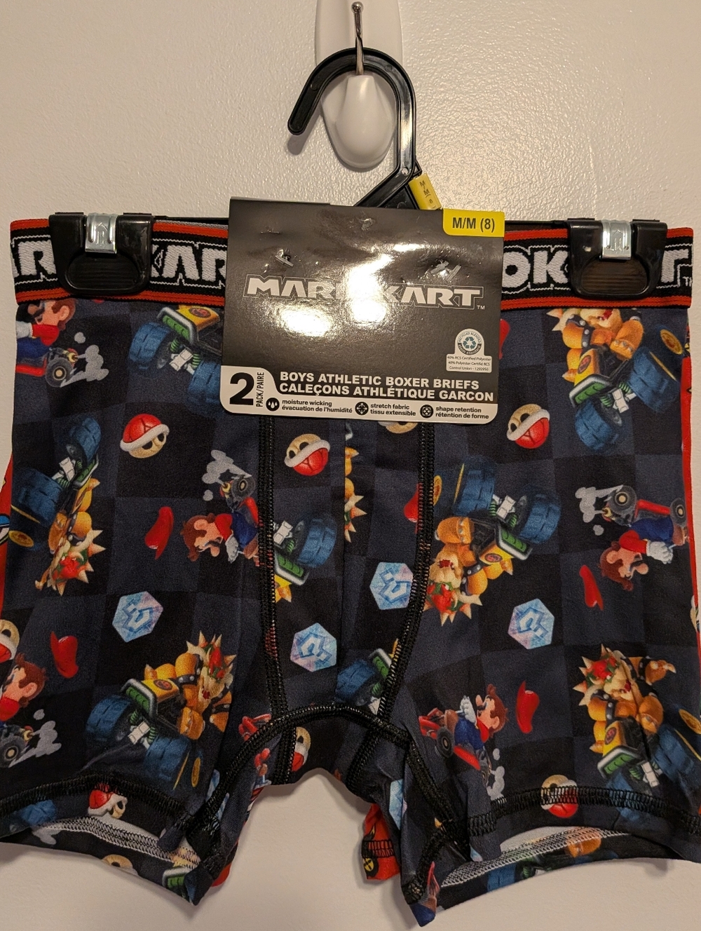 Nintendo Mario Kart Boys' Boxer Briefs — Black, Red, Blue, Yellow